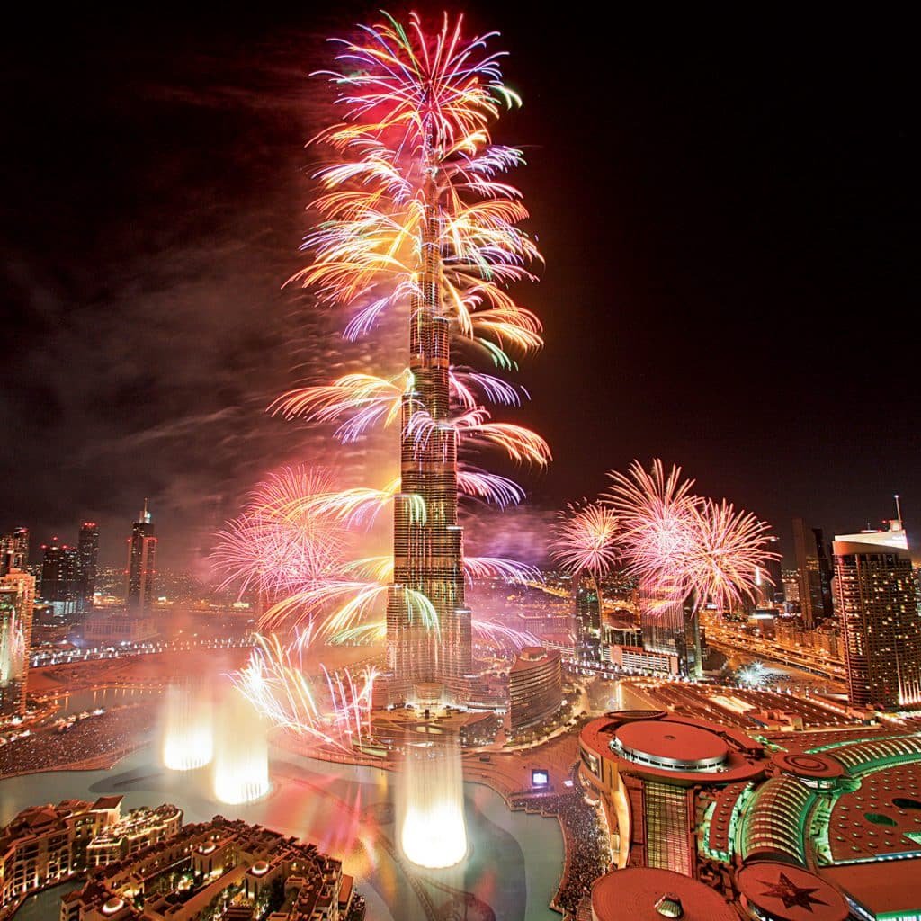 New Year Fireworks At Burj Khalifa